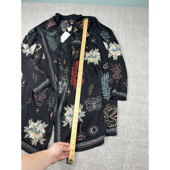 JOHNNY WAS BIYA EMBROIDERED BLACK ESMERALDA SWEATER SIZE M NEW - Picture 5 of 8